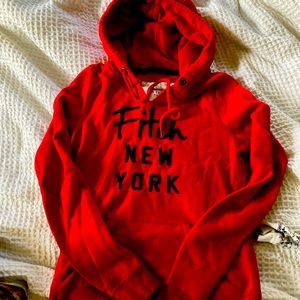 2013 A&f New York red hoodie.